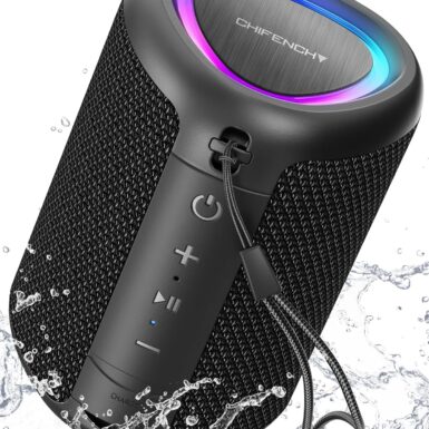 Portable Bluetooth Speaker Beach Essentials: Powerful Crystal Clear Sound/Dynamic Light/IPX5 Waterproof/All Day Playtime/Wireless BT 5.3/TWS Paring, Dad Gifts, Outdoor|Travel|Camping|Pool Accessories